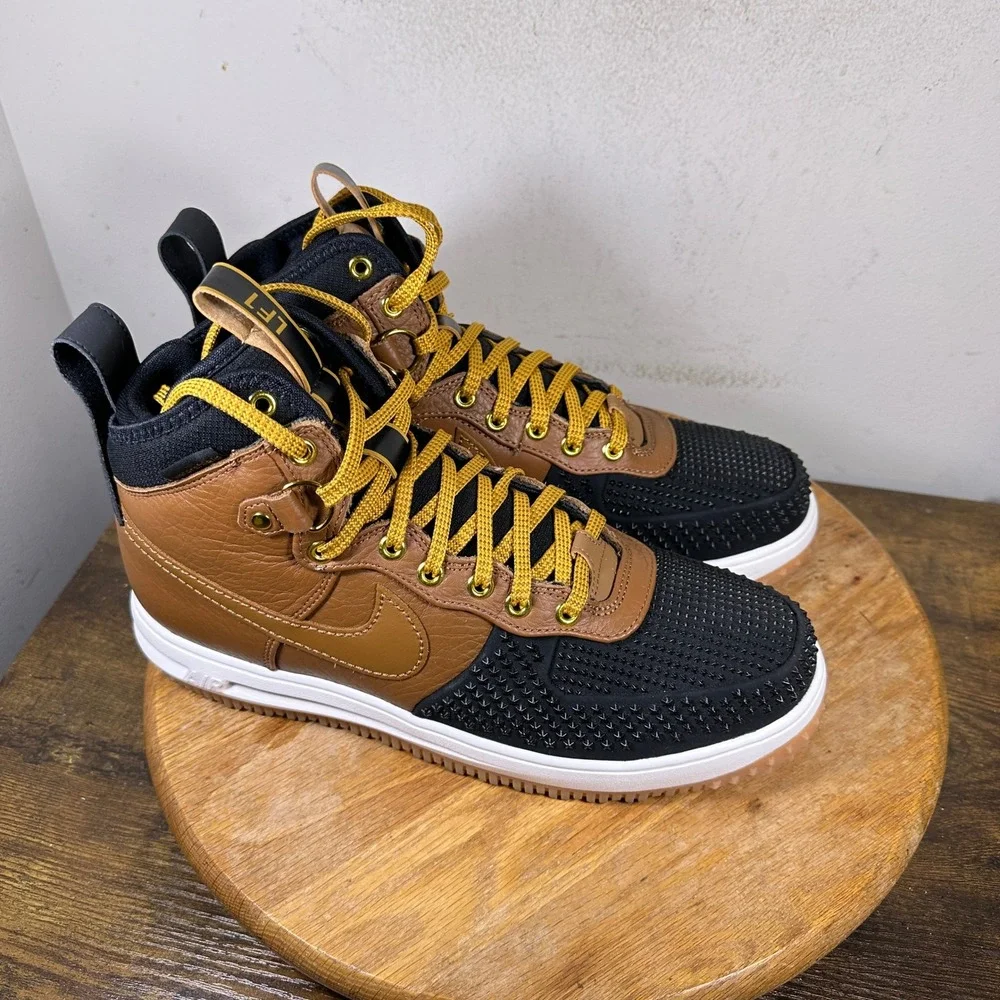 Nike Lunar Force 1 Duckboot Ale Brown Black Gold 805899-202 Mens 10